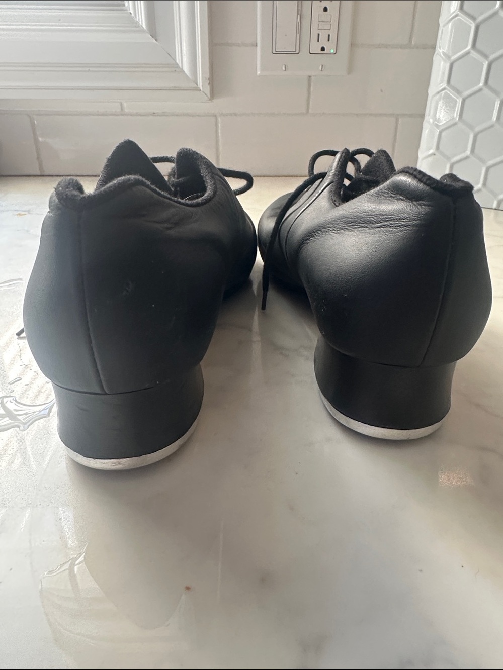 Bloch Black Leather Lace-Up Tap Shoes size 9.5 - Picture 5 of 9